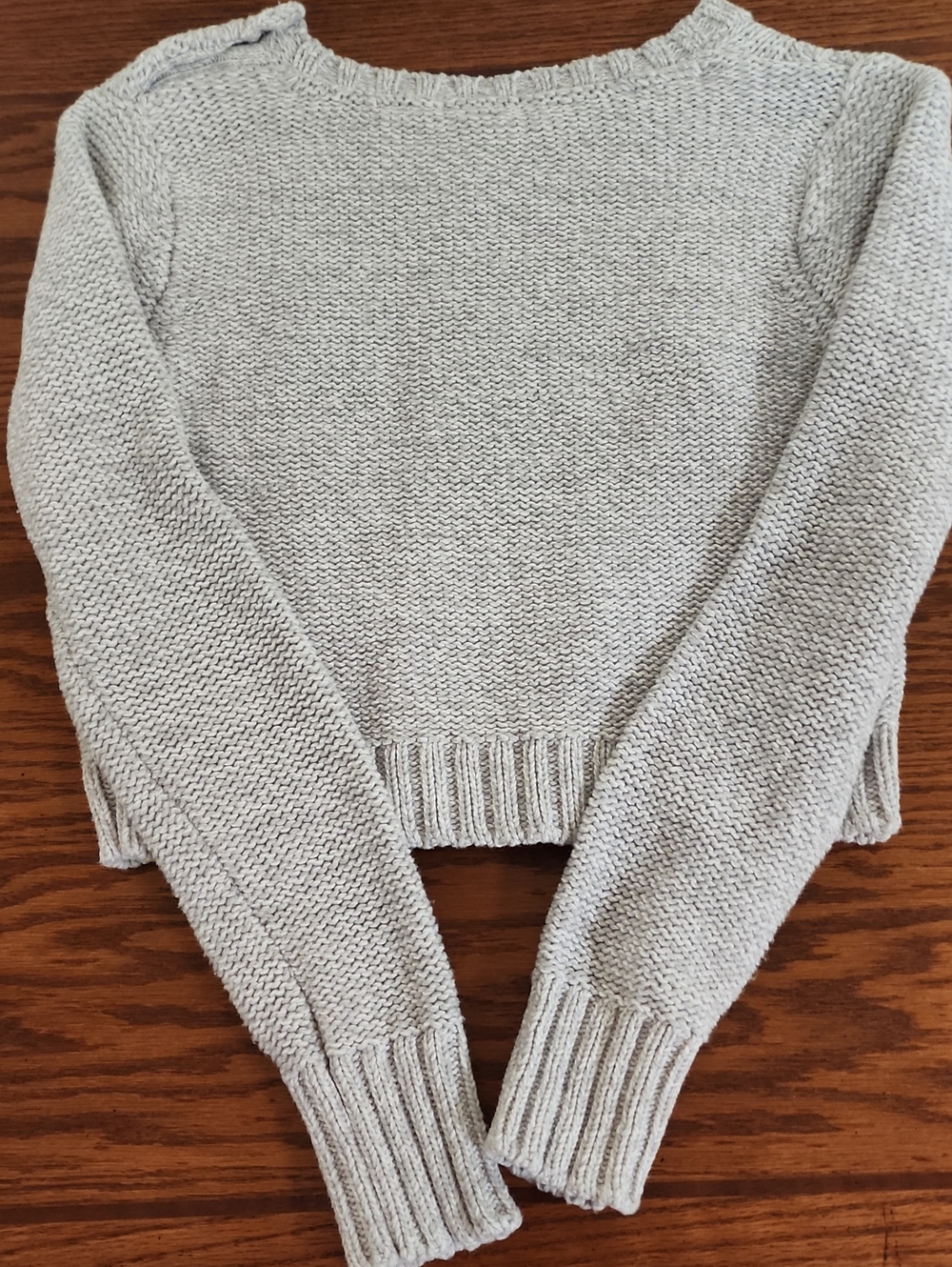 Cherokee Target Gray Cable Knit Crop Sweater Girls Size Large 10-12 Excellent - Picture 3 of 9